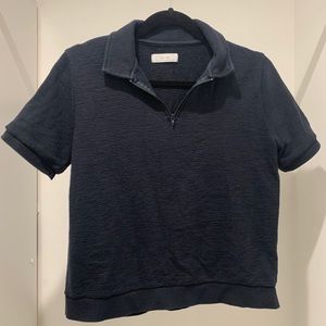 Ribbed Navy Polo